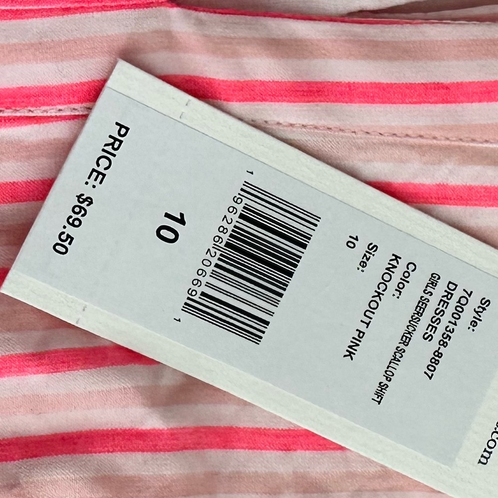 NWT Vineyard Vines Girl pink seersucker dress - Picture 3 of 3